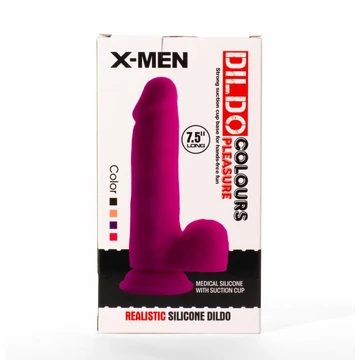 X-Men - 7.5&quot; Dildo Colours Pleasure Black 1 - öntapadós dildó, fekete