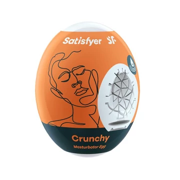 Satisfyer Masturbator Egg Single crunchy - tojás maszturbátor, narancssárga/fehér