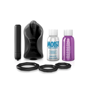 Pdx Elite Vibrating Silicone Stimulator - vibrátoros maszturbátor, fekete