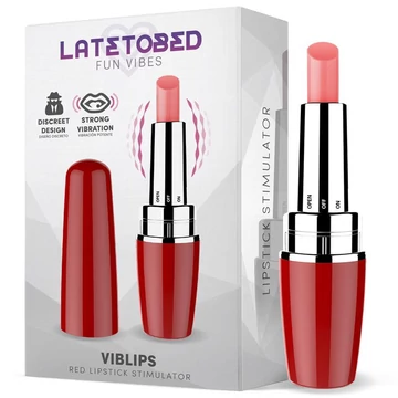 Latetobed Viblips Lipstick - mini vibrátor, piros