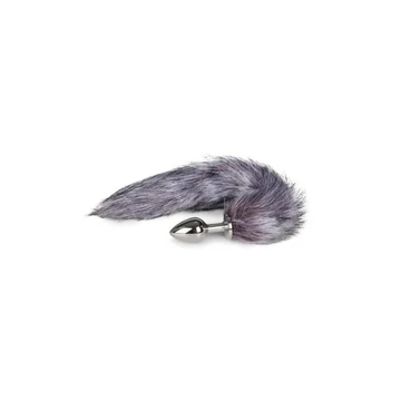 Easytoys Fox Tail Plug - análkúp, szürke/ezüst