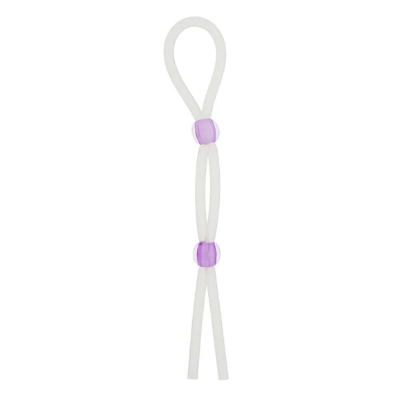 Nmc - 7 inch Silicon Cock Ring With 2 Beads állítható péniszgyűrű, Lila