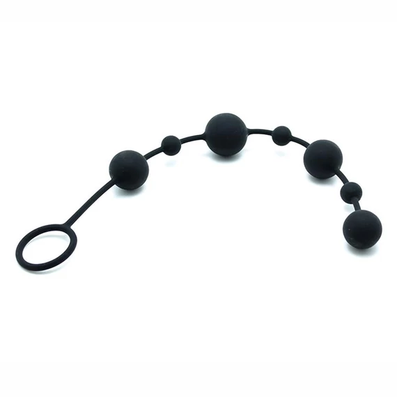 Rimba Latex Play Anal Beads 34 cm - anál gyöngysor, fekete