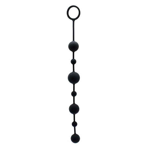 Rimba Latex Play Anal Beads 34 cm - anál gyöngysor, fekete
